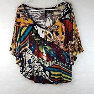 New Directions Batwing Sleeve Butterfly themed Top SizeM